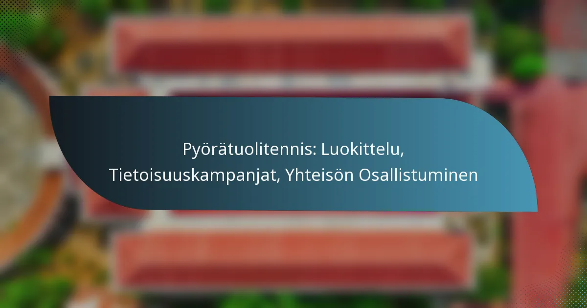 Pyörätuolitennis: Luokittelu, Tietoisuuskampanjat, Yhteisön Osallistuminen