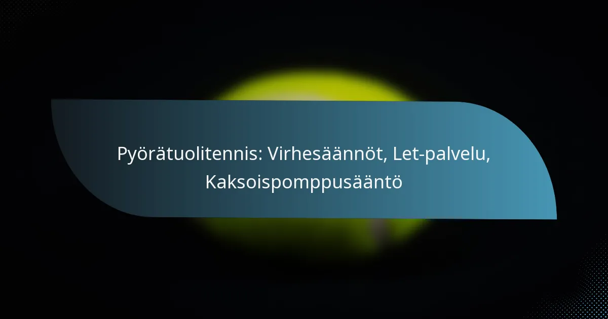 Pyörätuolitennis: Virhesäännöt, Let-palvelu, Kaksoispomppusääntö