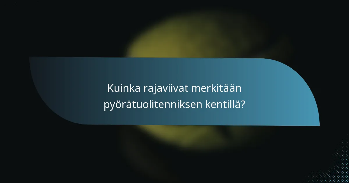 Kuinka rajaviivat merkitään pyörätuolitenniksen kentillä?