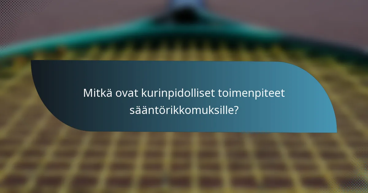 Mitkä ovat kurinpidolliset toimenpiteet sääntörikkomuksille?