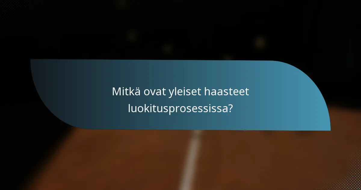 Mitkä ovat yleiset haasteet luokitusprosessissa?