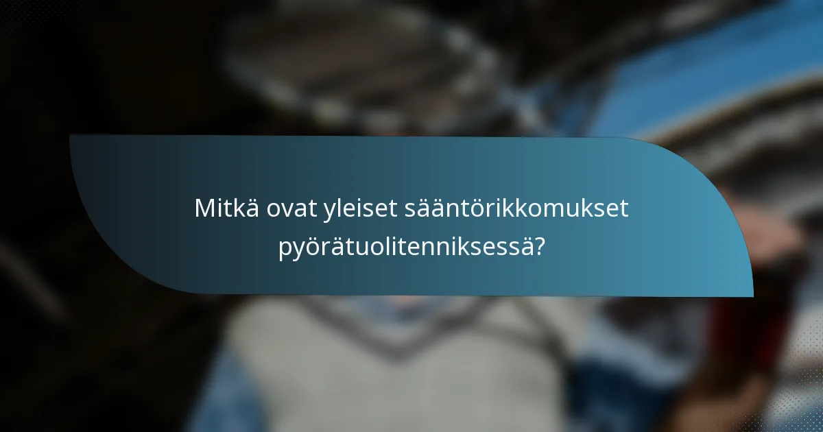 Mitkä ovat yleiset sääntörikkomukset pyörätuolitenniksessä?