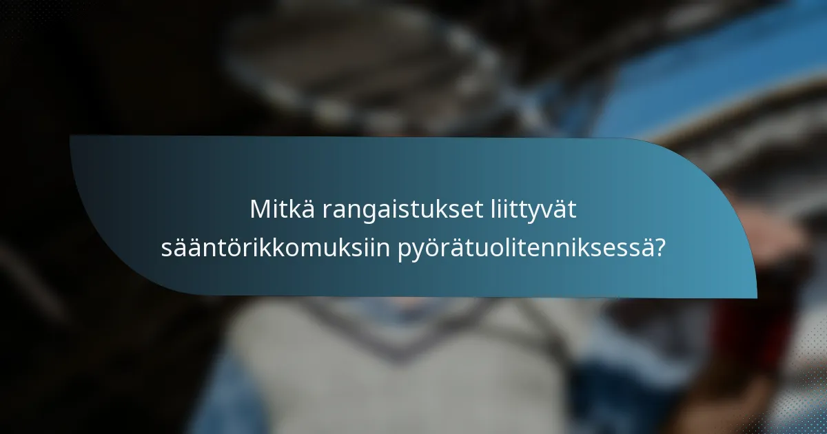 Mitkä rangaistukset liittyvät sääntörikkomuksiin pyörätuolitenniksessä?